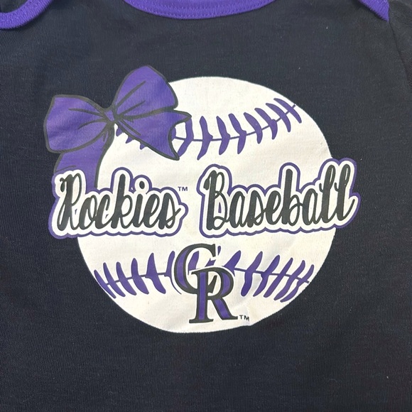 NEW [MLB] Colorado Rockies Girls Growth Stage Set of 4x, Baby 0/3 to 3/6 Months - Picture 5 of 12